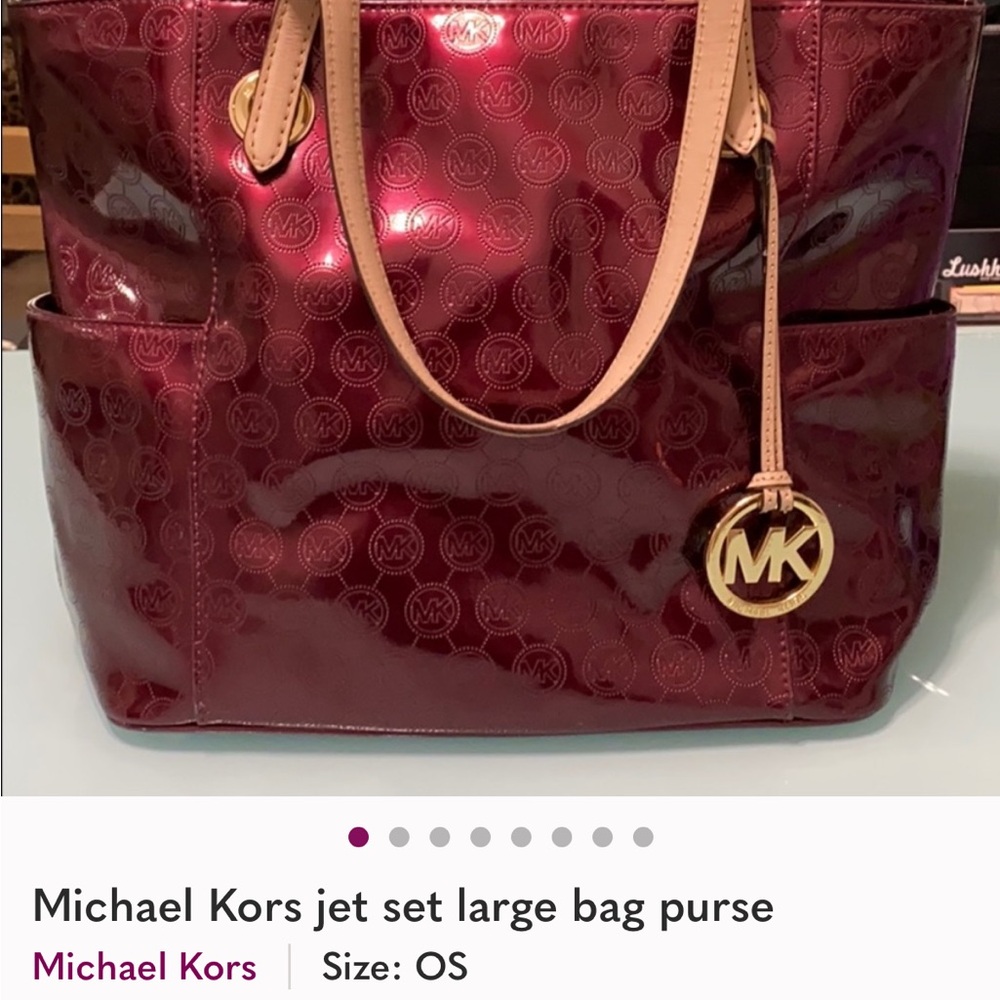 Michael Kors Shiny Burgundy Tote